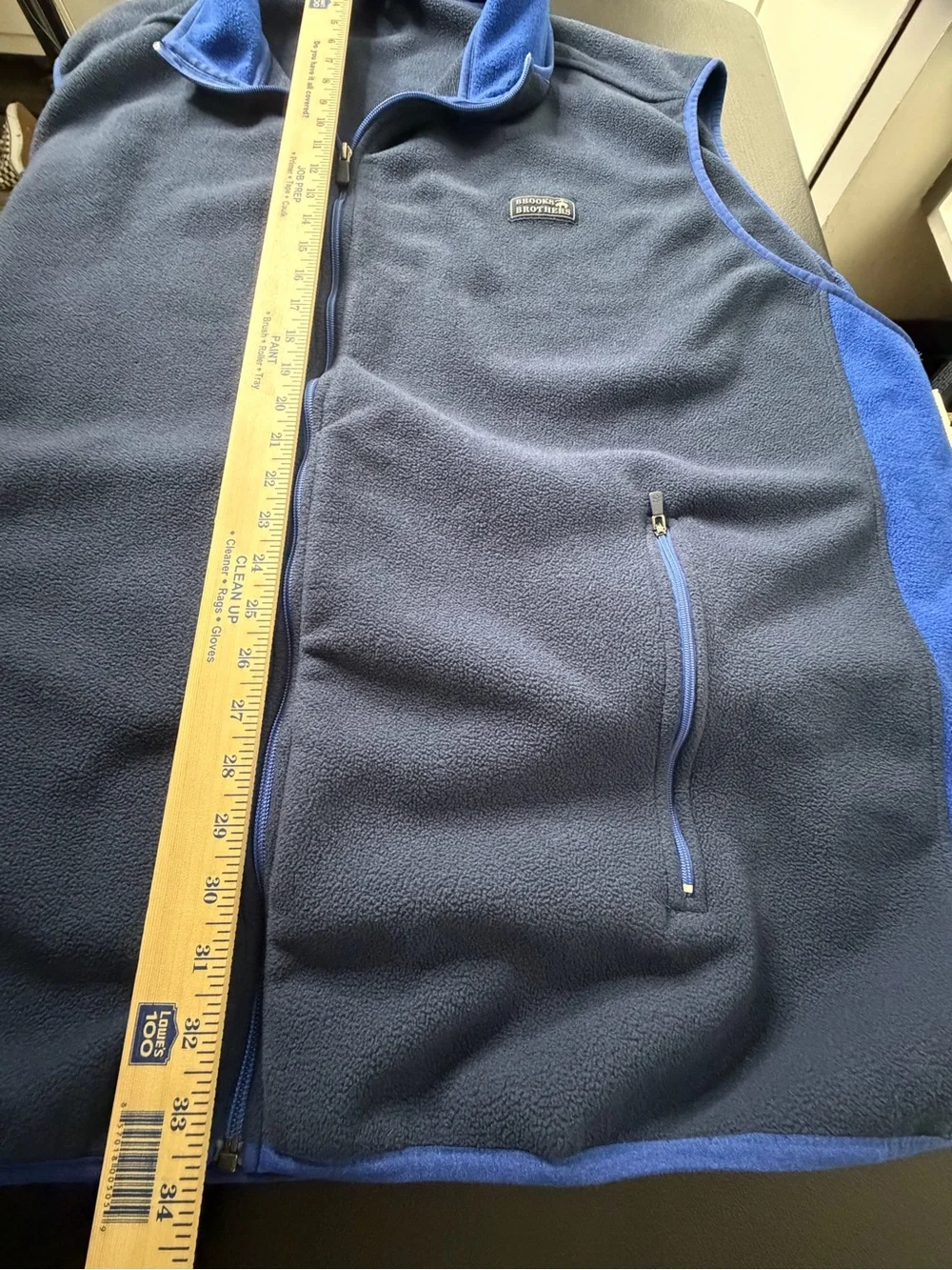 Brooks Brothers Mens Fleece Full Zip Zip Vest Size 5XL Navy Blue